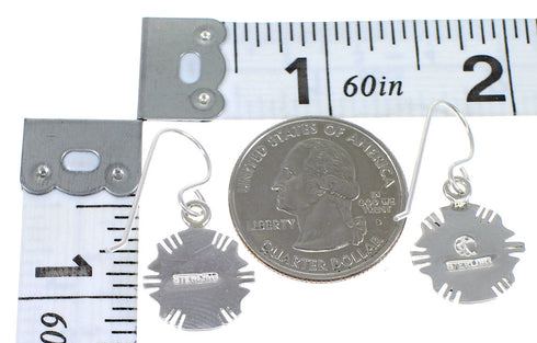 Southwestern Multicolor Genuine Sterling Silver Hook Dangle Earrings WX71686